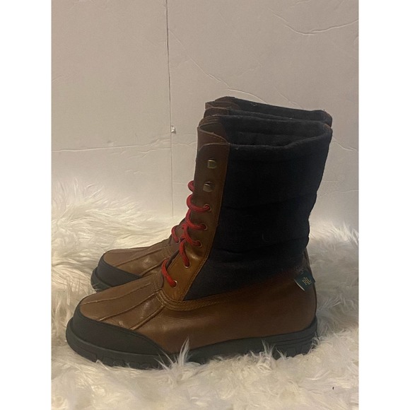 COPY - Lauren Ralph Lauren Quinlyn Leather Lace Up Quilted Boots EUC Size 10B - Picture 3 of 4